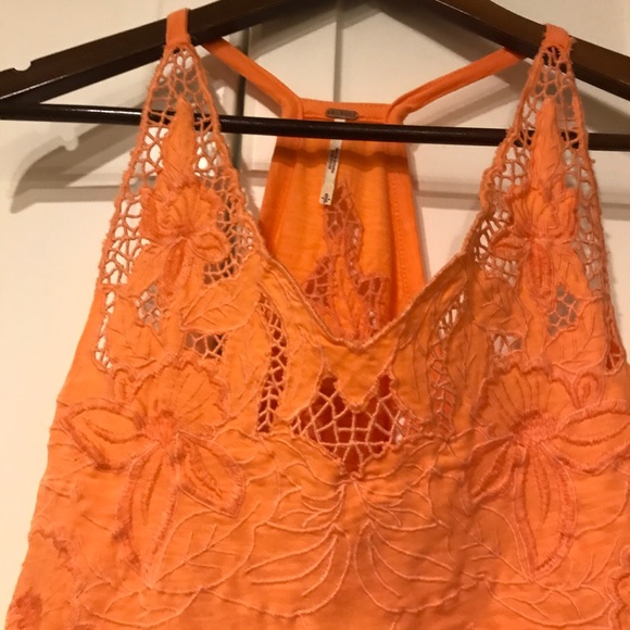 ⚡️ Free People Orange Crocheted Razorback Tank - Picture 9 of 13